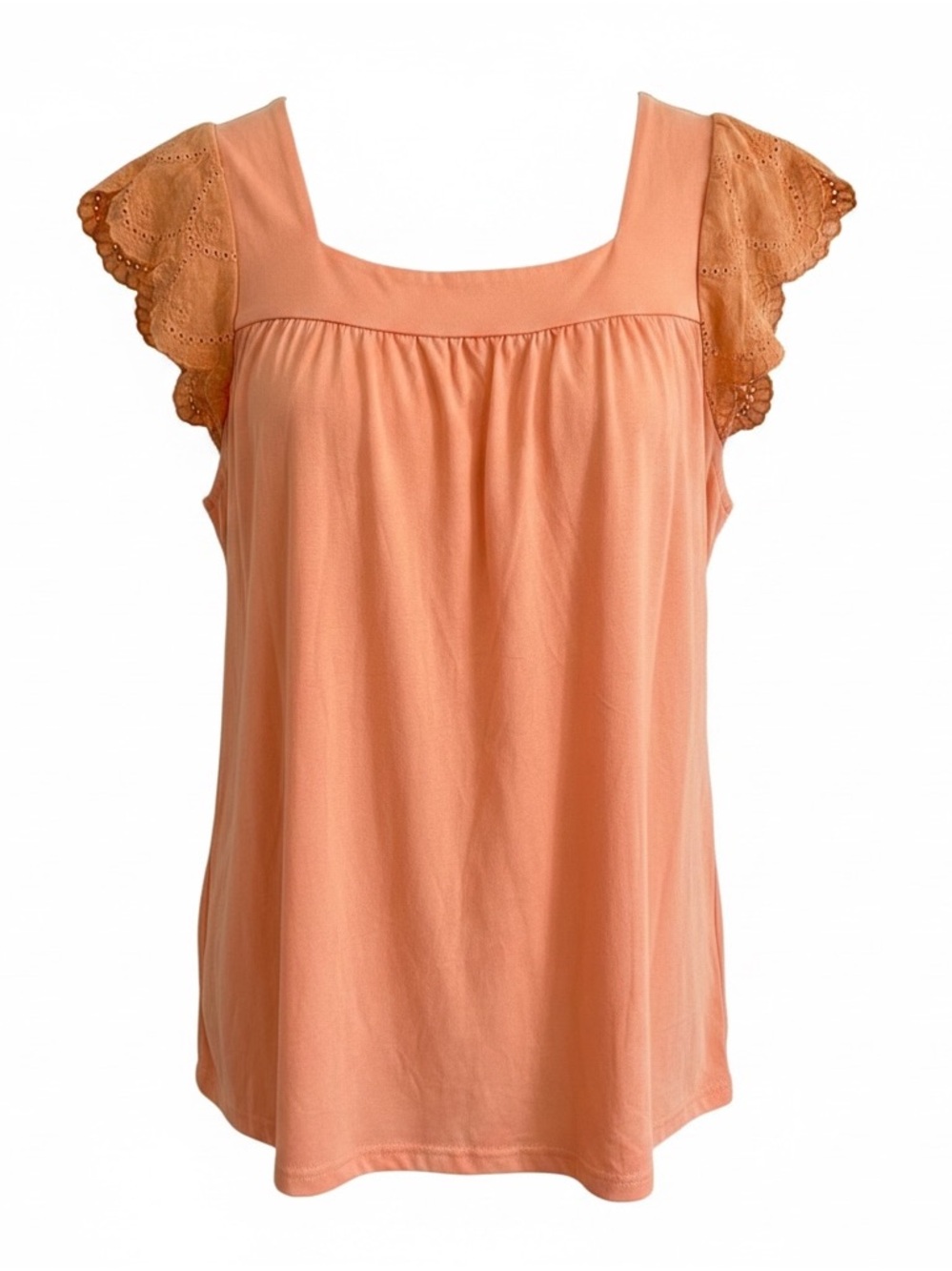 Women’s Coral Flutter-Sleeve Top